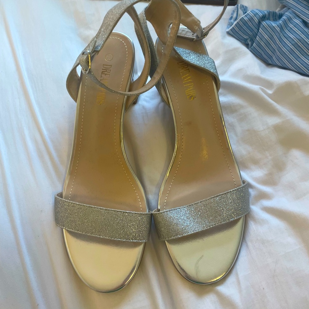 Silver heels size 11